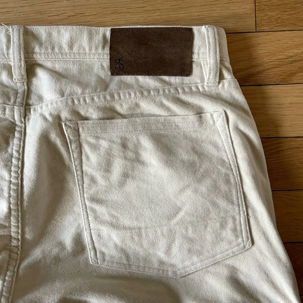 Todd Snyder Italian Stretch Moleskin Double Knee Carpenter Pants in Ecru - Picture 7 of 12